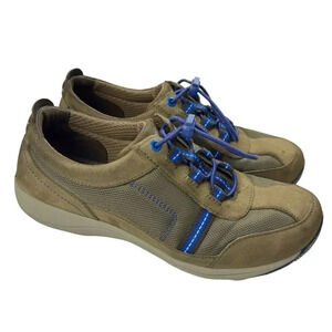 Dansko Helen Taupe Blue Slip On Sneakers EU38 US 7.5-8 No-Tie Leather Suede Work